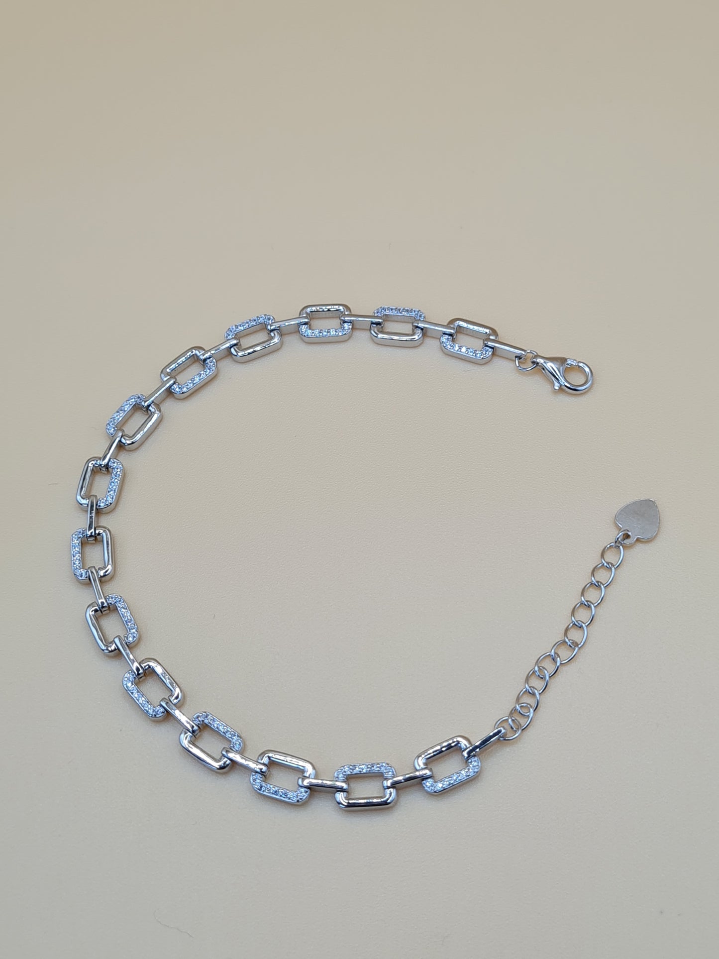 Yasmin Rhodium Plated Silver Charm Bracelet