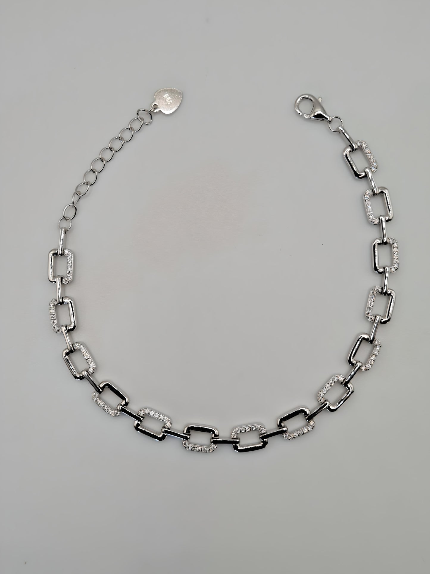 Yasmin Rhodium Plated Silver Charm Bracelet