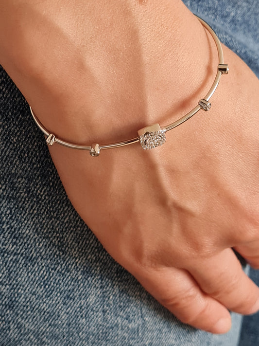 Penelope Classic Silver Bangle Bracelet