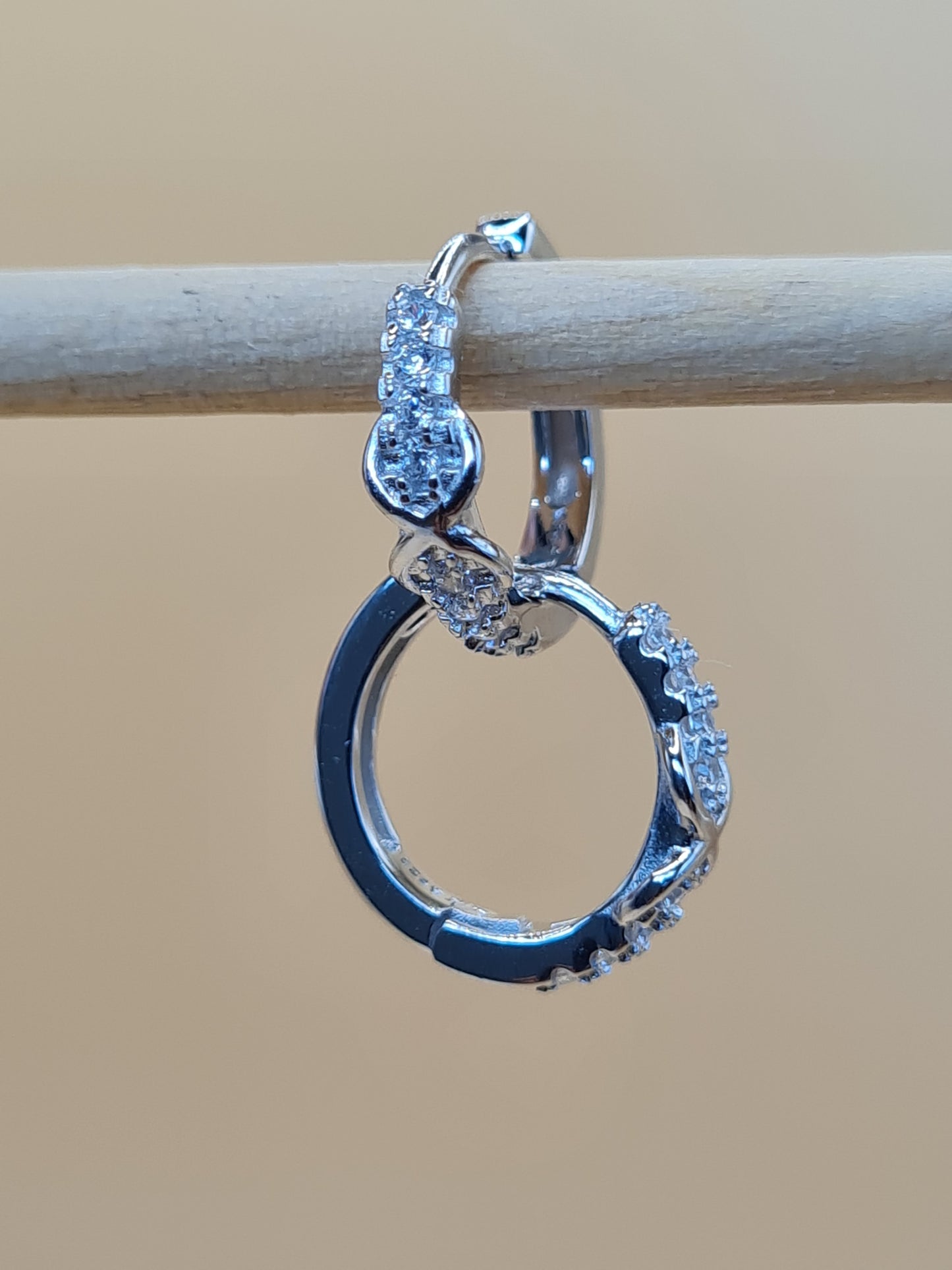 Naa Sterling Silver Cubic Zirconia Hoop Earring